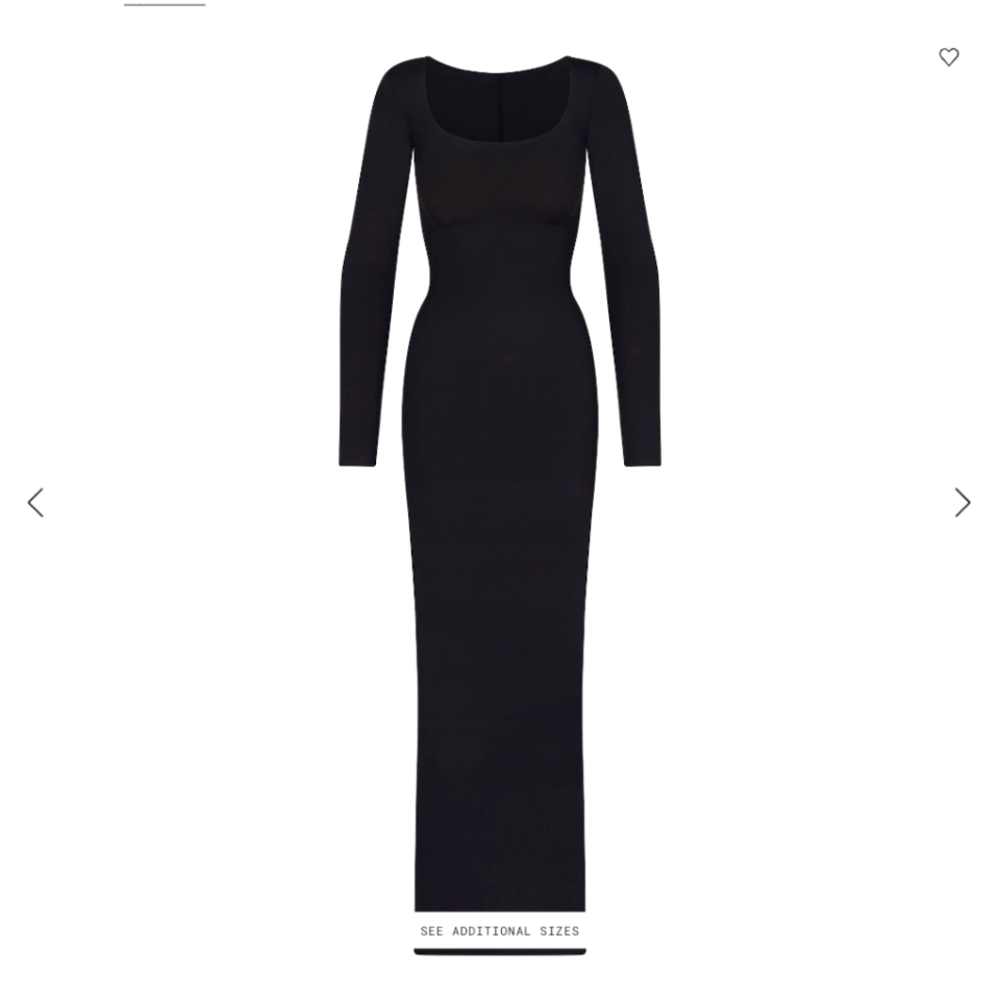 Black SKIMS Body Long Sleeve Long Slip Maxi Dress SIZE/M